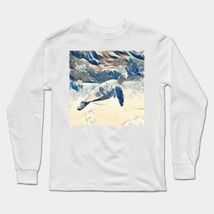 Cute turtle painting (sea turtle, ocean, sea and beach) Long Sleeve T-Shirt